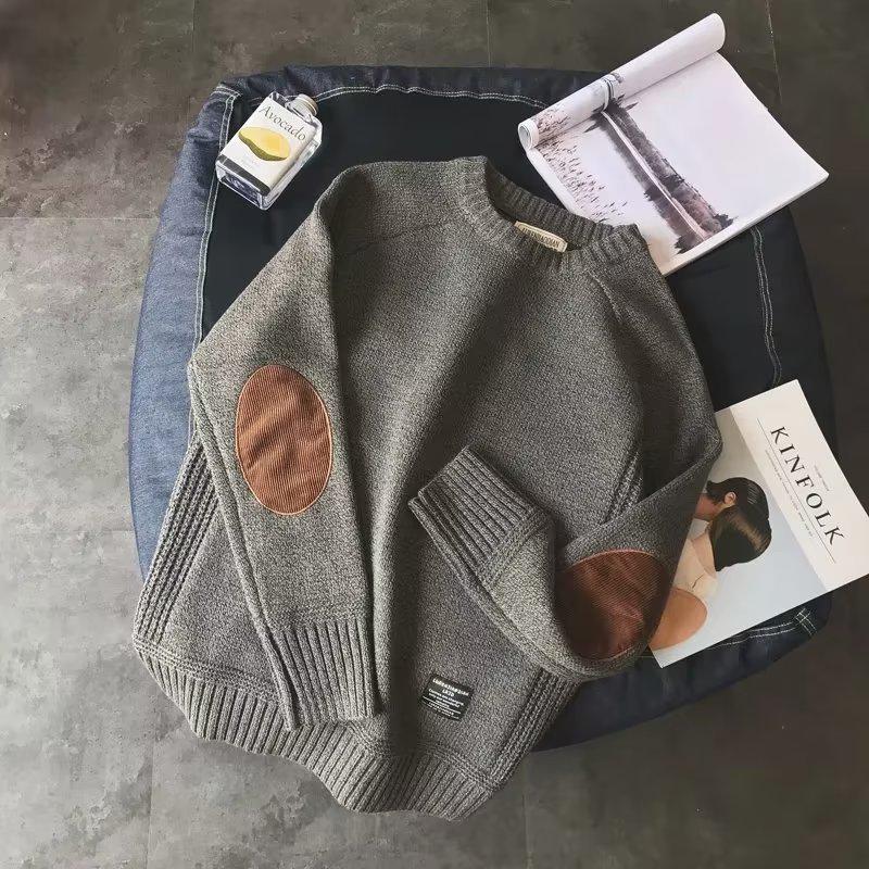 VantaGoods Dikke, warme en trendy gebreide trui voor heren, herfst/winter, stijl 2022, grote maat, ideaal als ondergoed of als ondershirt. 5XL grijze kleur