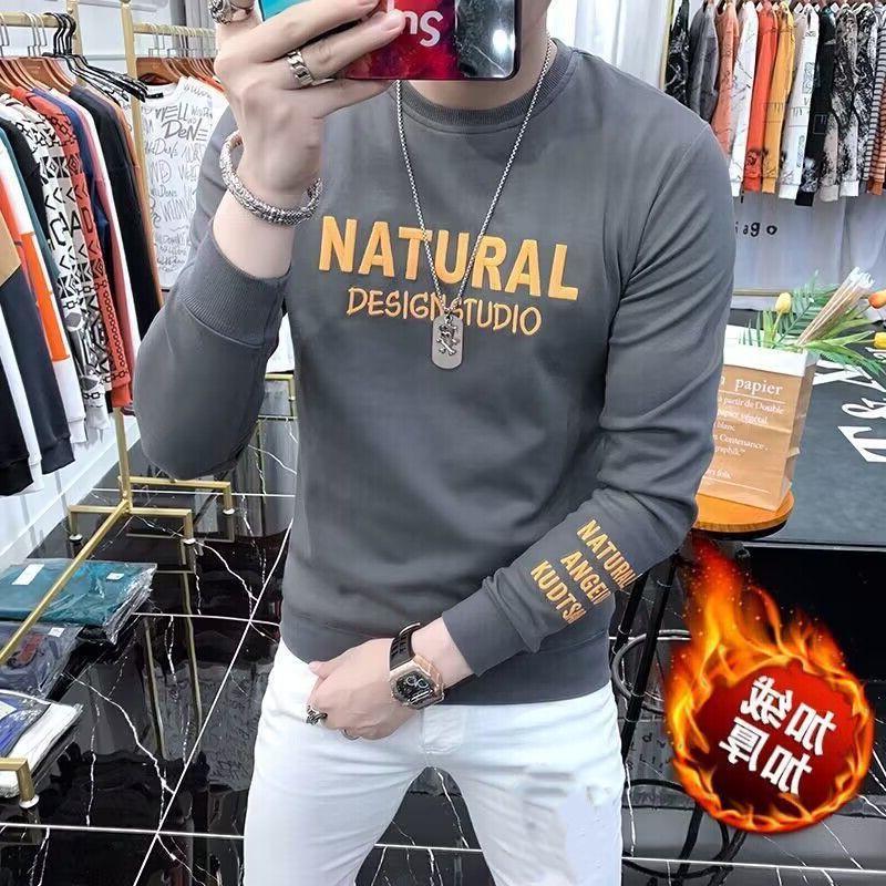 VantaGoods Trendy Europese herensweatshirt met letterprint 2023 – lange mouwen, ronde hals, herfst/wintercollectie 2XL (145-160 lbs)