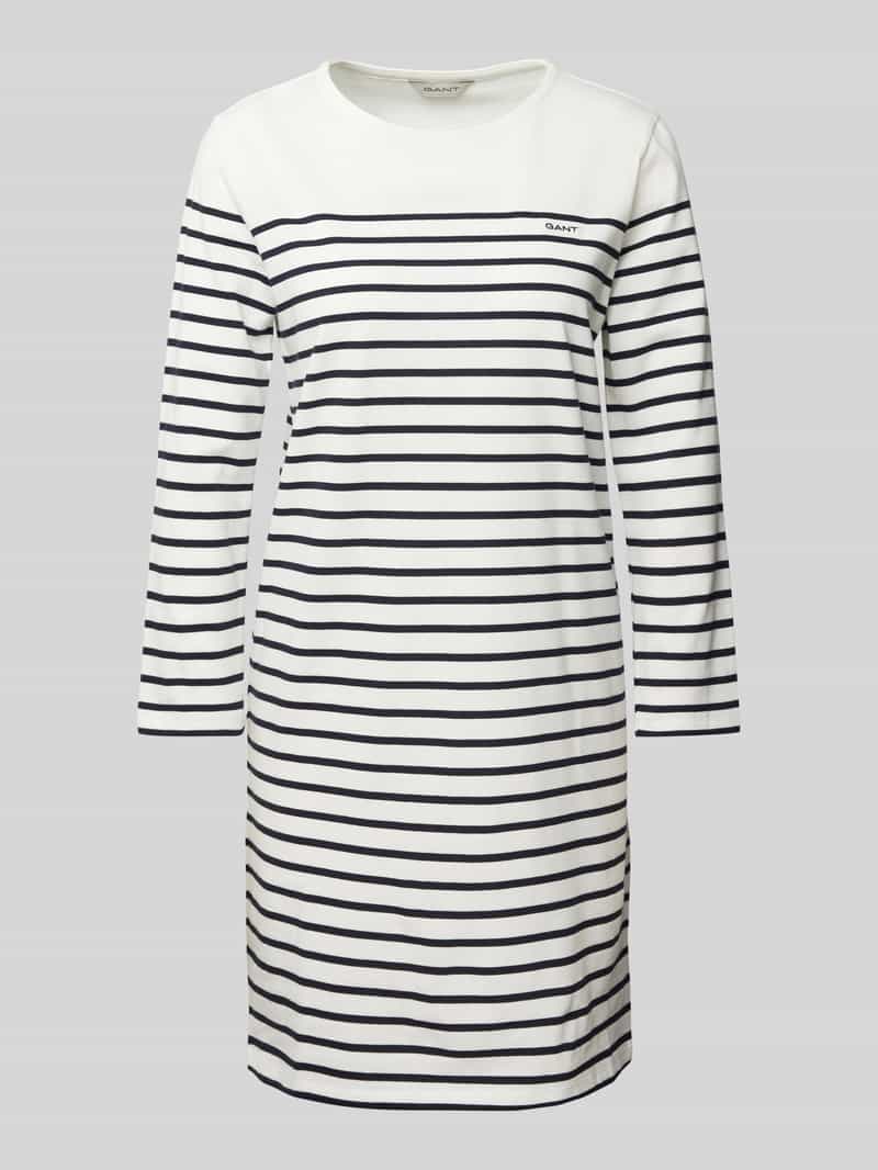 Gant Mini-jurk met labelstitching en ronde hals