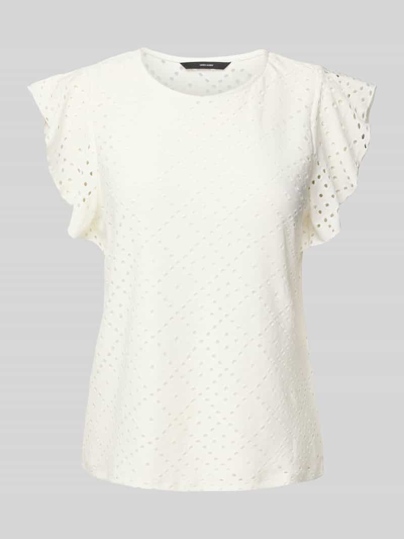 Vero Moda Regular fit T-shirt met ajourpatroon, model 'TASSA'