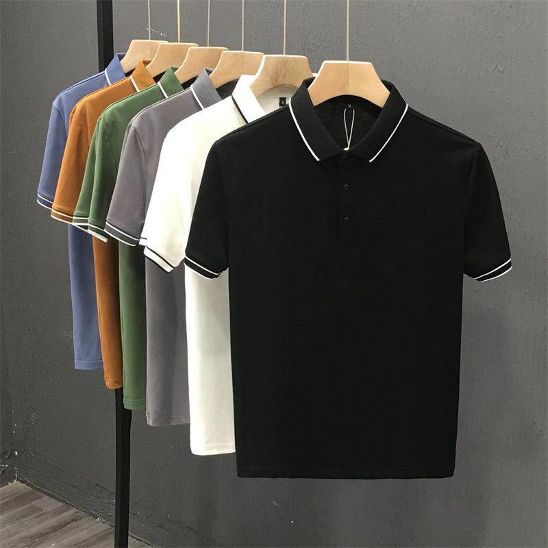 VantaGoods Heren High-End Summer Pearl Ice Silk Poloshirt 5XL