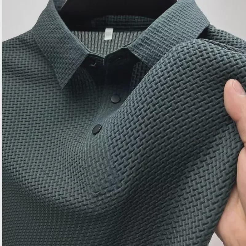VantaGoods Heren 2023 Zomer Slim Fit Poloshirt - Effen Kleur, Korte Mouw, Veelzijdig Kraagtopje Medium grijze kleur/groen