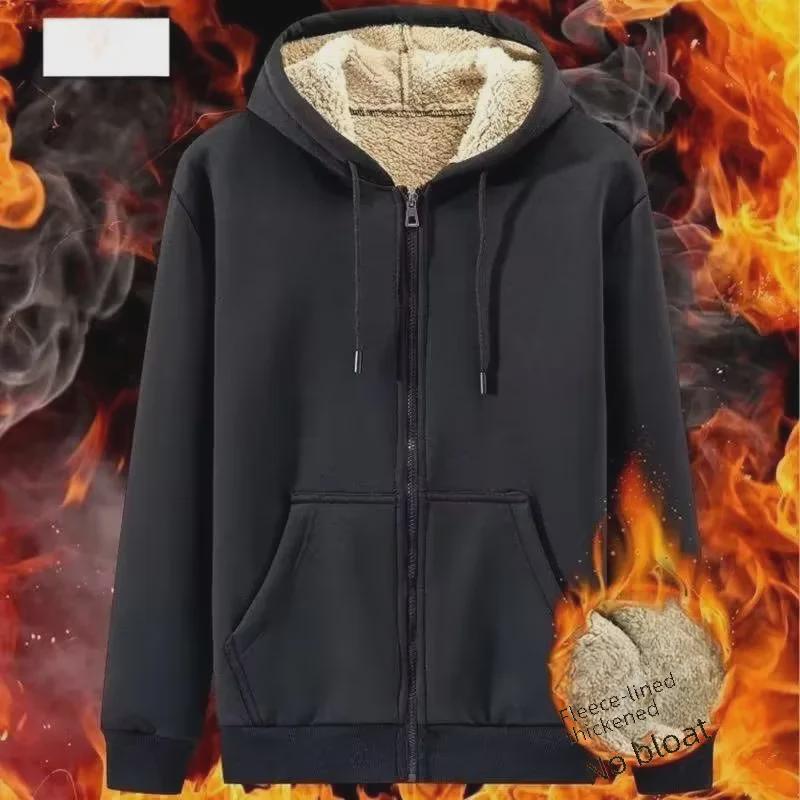 VantaGoods Heren groot lamswollen vest met capuchon: Warme, dikke, losse trui voor vrijetijdssporten in de herfst en winter. Thin White Long Sleeve T-Shirt