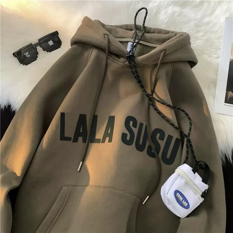 VantaGoods Retro oversized hoodie voor heren met dikke geïsoleerde voering - Trendy all-season kleding Thin Black Long Sleeve T