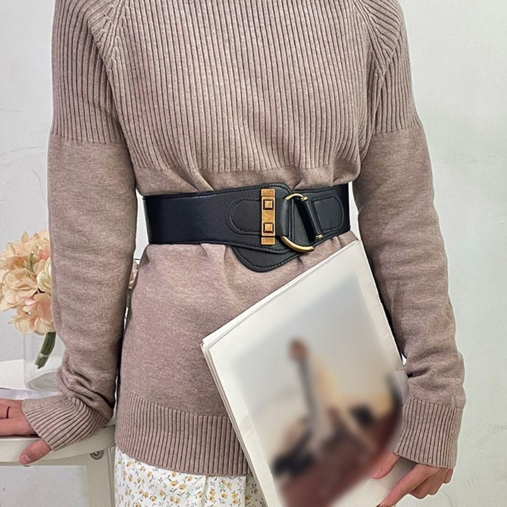 GZSlvmu Waist Waist Belt Alloy buckle Elastic waistband Fashion Belts For Wome  Coat Coffee