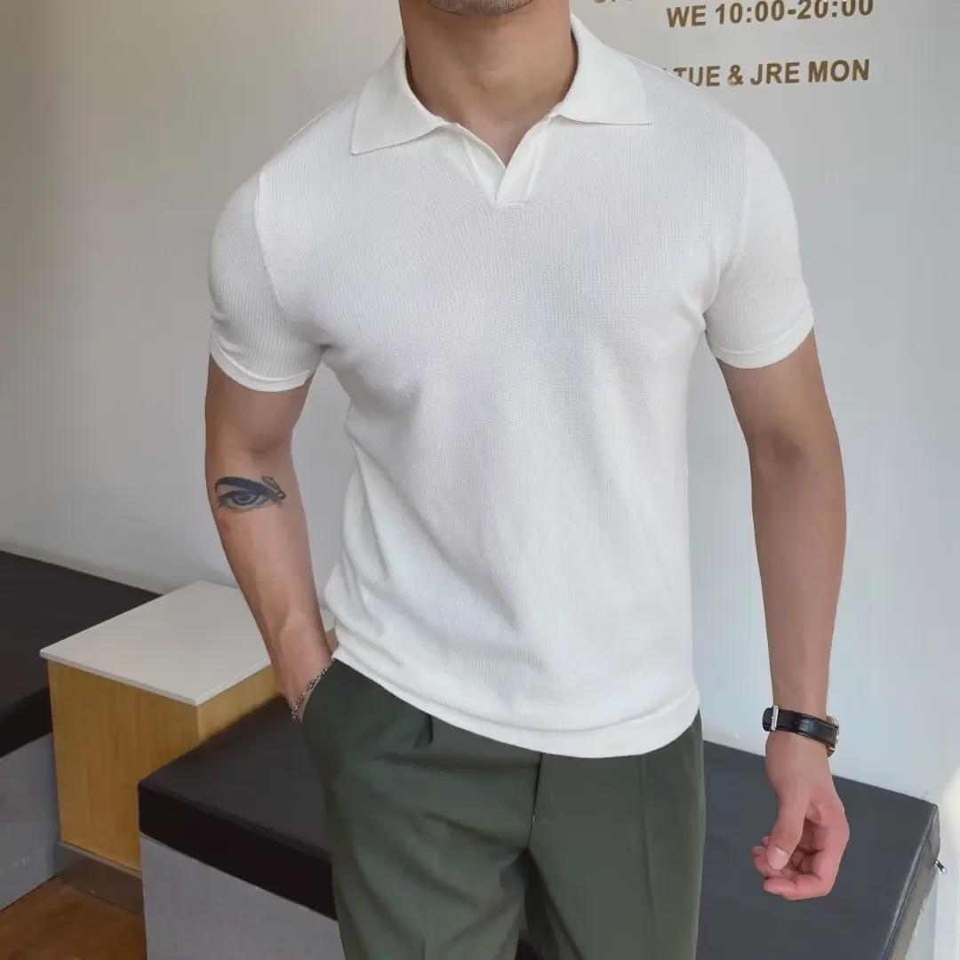 VantaGoods Trendy 2023 Heren Poloshirt met Korte Mouwen - Japanse Jeugd Zomer Stijl 3XL wit