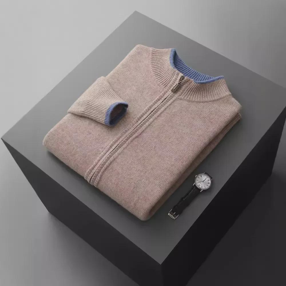VantaGoods Heren 100% wollen ritsvest - 2024 herfst/winter dubbelzijdig dik jack 3XL