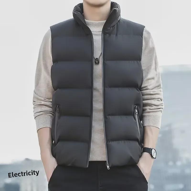 VantaGoods Heren lichtgewicht slim vest - herfst/winter 2022 imitatie dons katoenen gilet 3XL zwart
