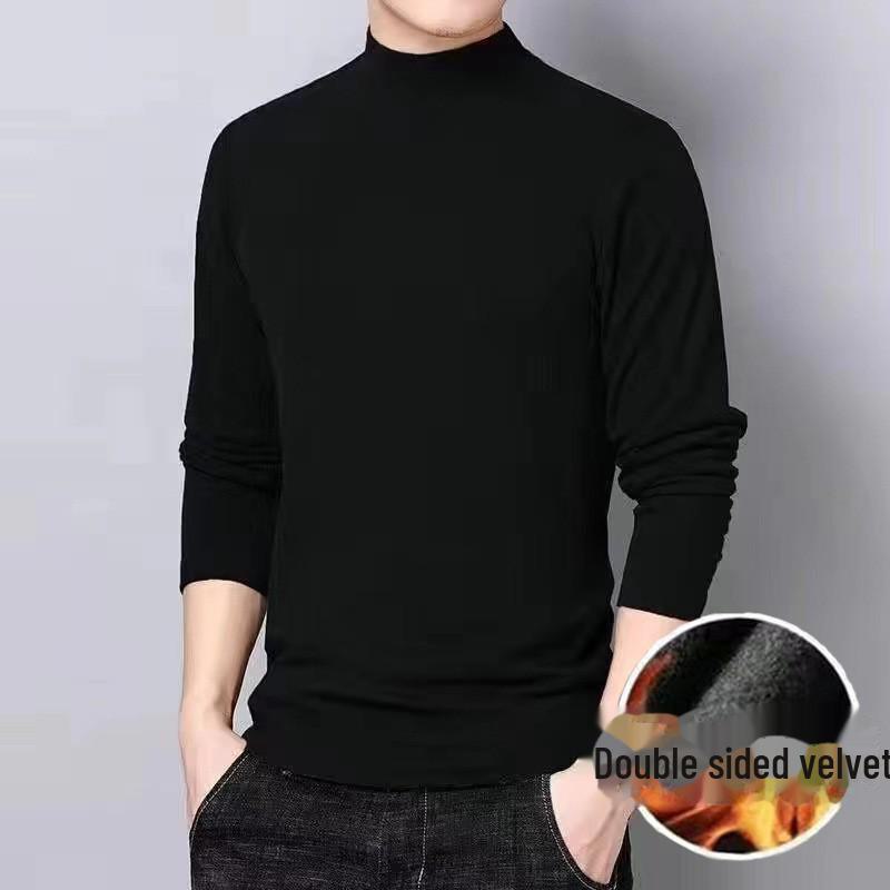 VantaGoods Heren herfst- en wintershirt met lange mouwen en col van katoen met Duits fluweel L [100-115 lbs]