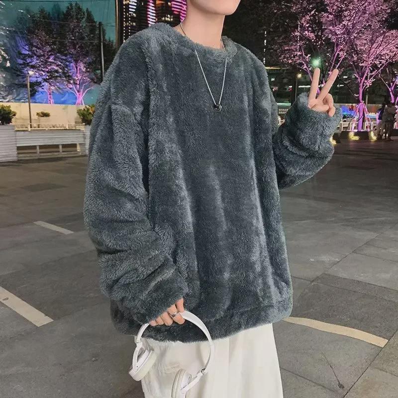 VantaGoods Heren 2025 Tie-Dye Gradient Knit Sweater: Lente- en herfst-losse trui in Japanse stijl L grijze kleur