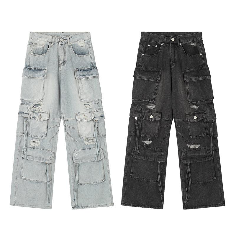 VantaGoods Nariele Herfst/Winter 2023 Street-Rock Loose Fit Denim Werkkleding Broek S blauw