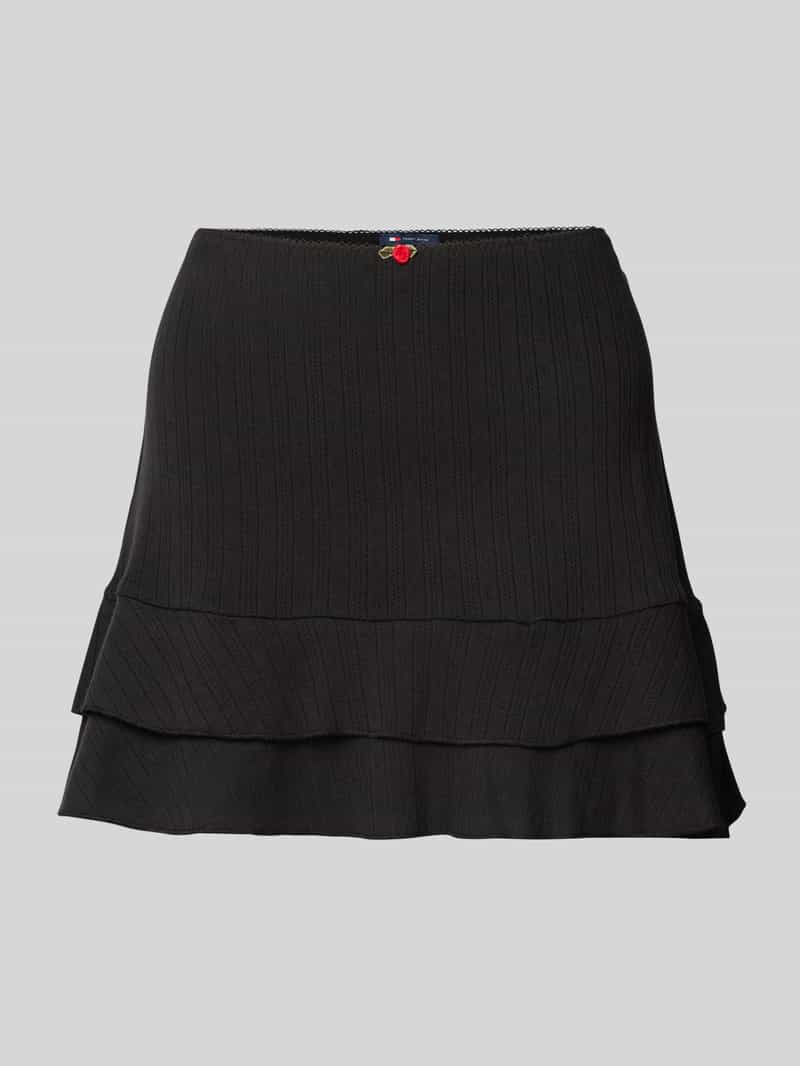 TOMMY JEANS Minirok TJW POINTELLE MINI SKIRT EXT met gaatjespatroon, met volants