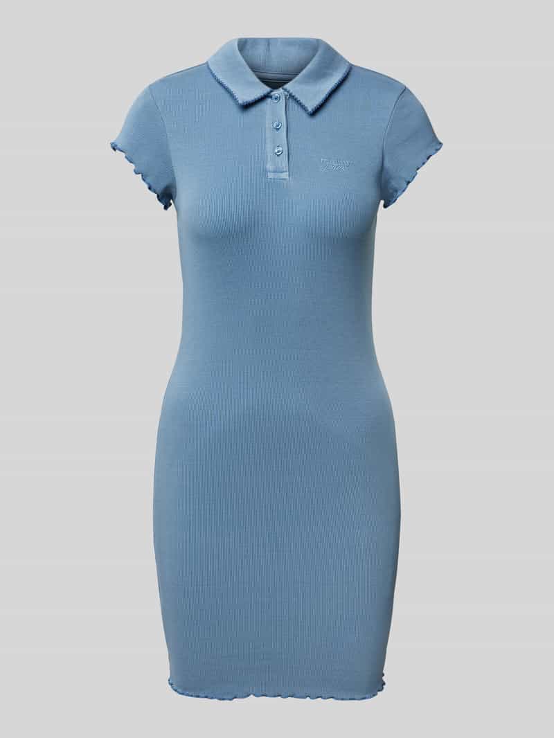 TOMMY JEANS Polojurk TJW GMD RIB POLO SS DRESS met geribde structuur, babylockzoom