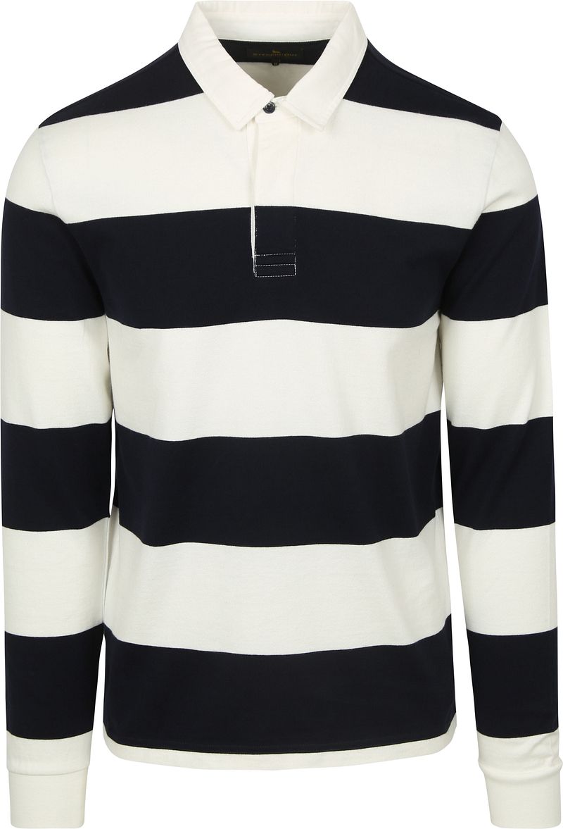 Steppin' Out Rugby Polo Streep Navy Wit