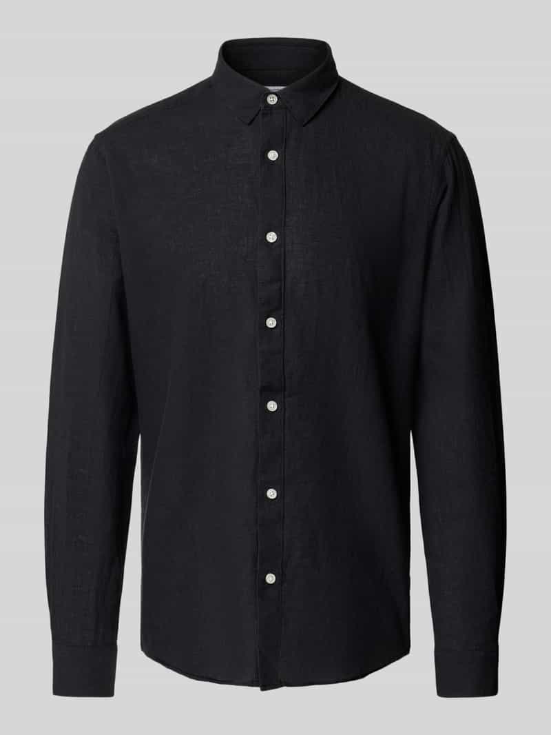 Only & Sons Slim fit linnen overhemd met kentkraag, model 'CAIDEN'