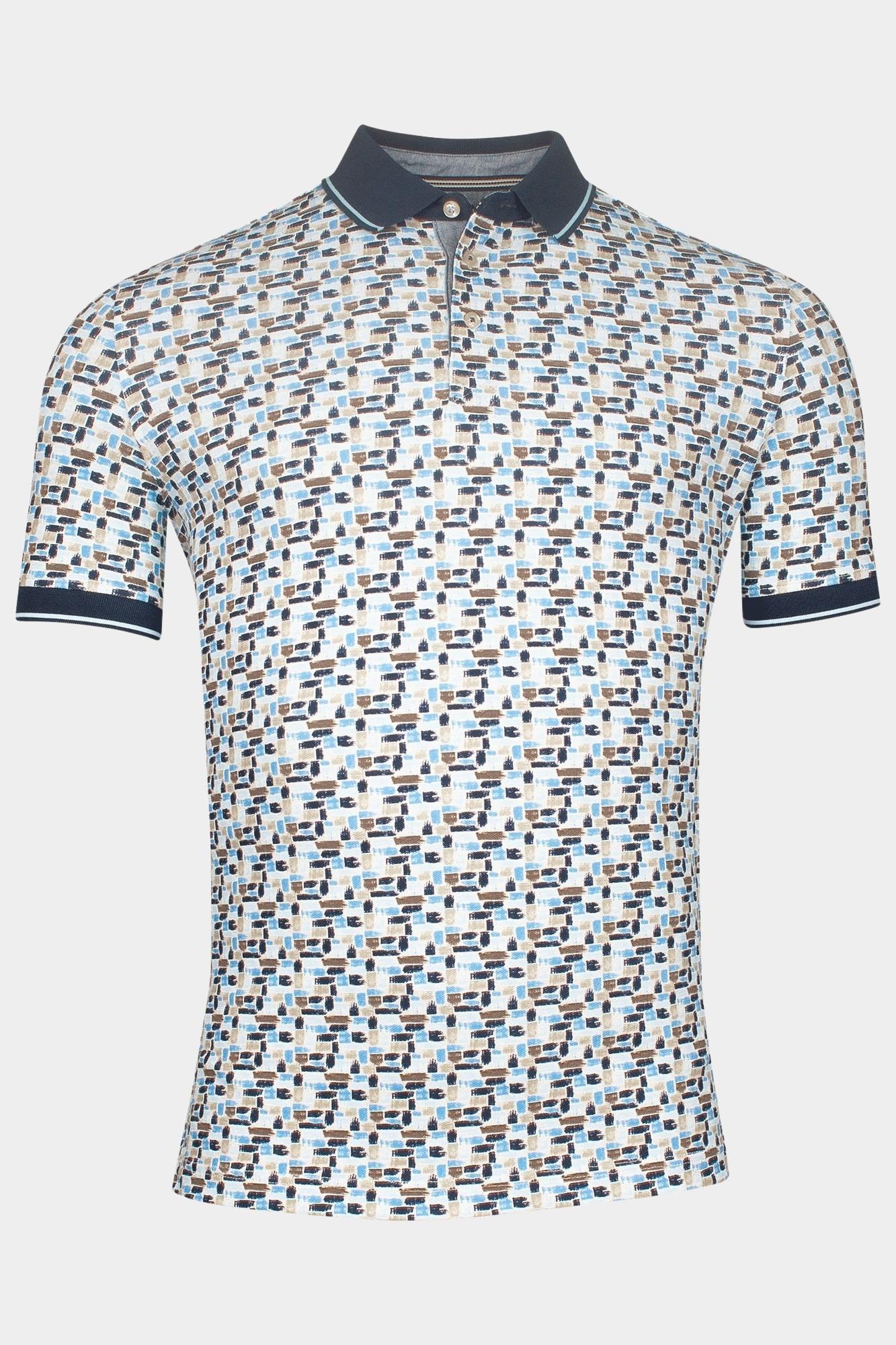 Baileys Polo korte mouw poloshirt pique with all over 515231/62