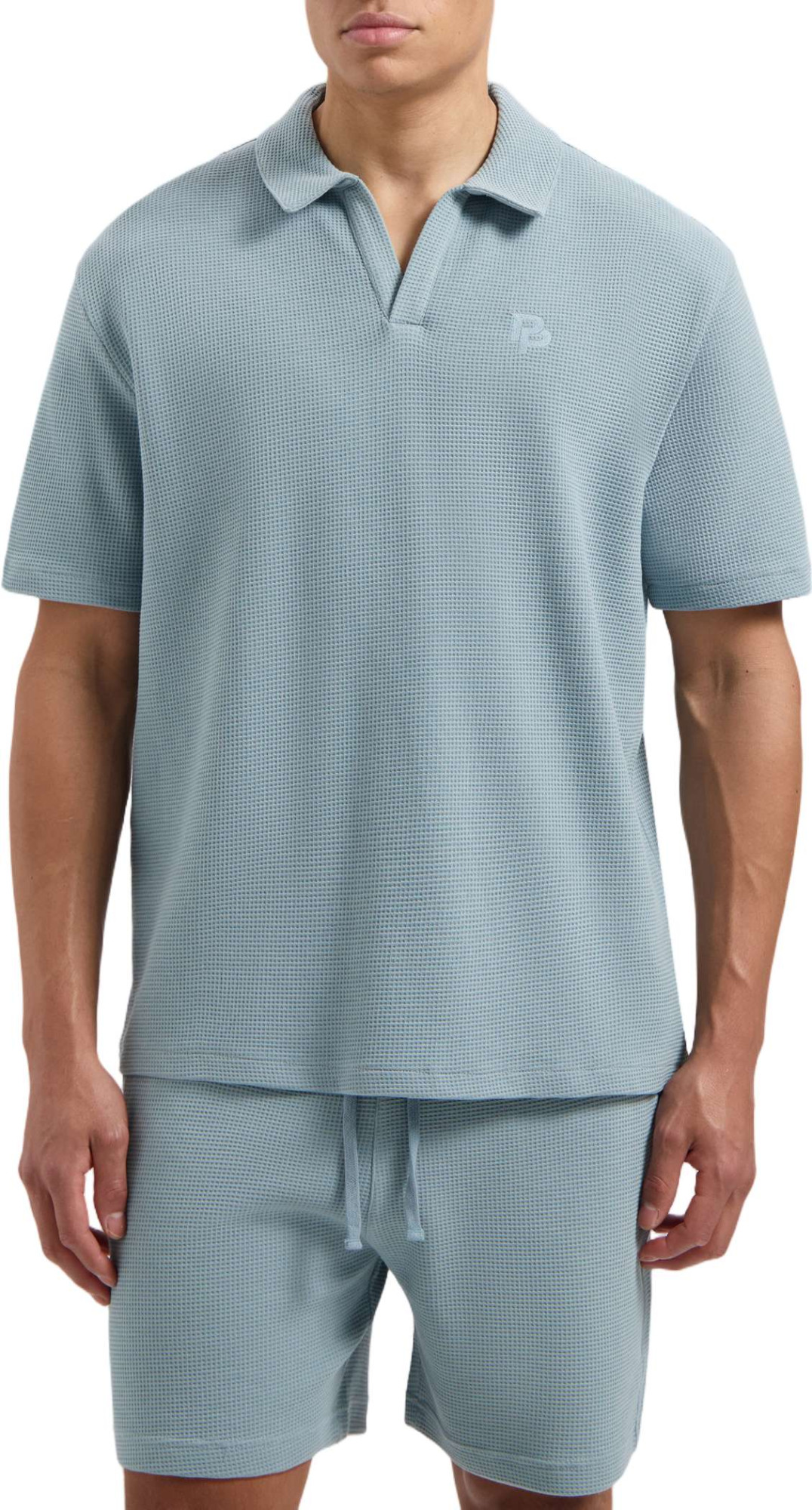 Pure Path Loose fit polo ss t-shirts blue grey