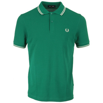 Fred Perry Twin Tipped Short Sleeve Polo Shirt Heren - Green- Heren, Green