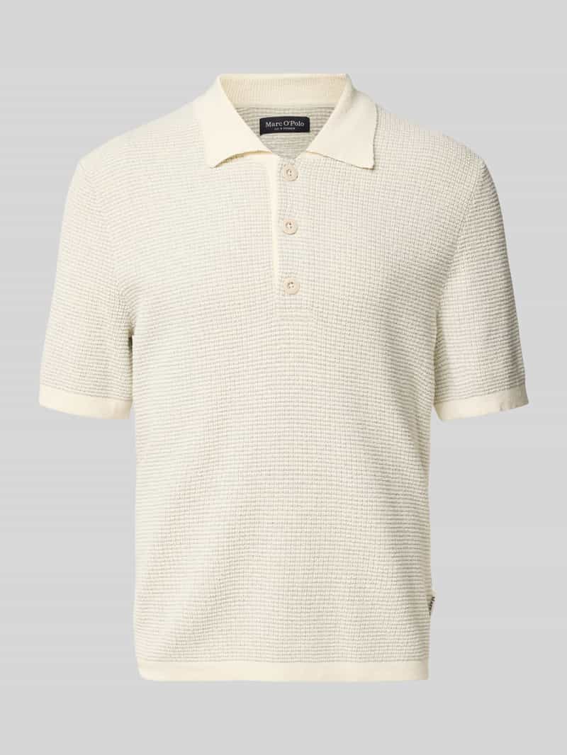 Marc O'Polo Regular fit poloshirt van katoenmix met een kreukeffect