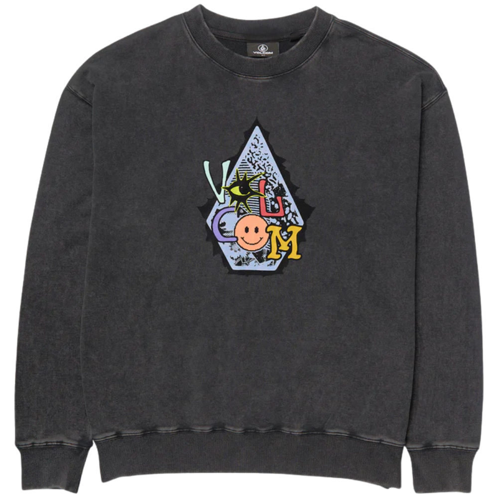 Volcom Kids Psychosis Crewneck Washed Black