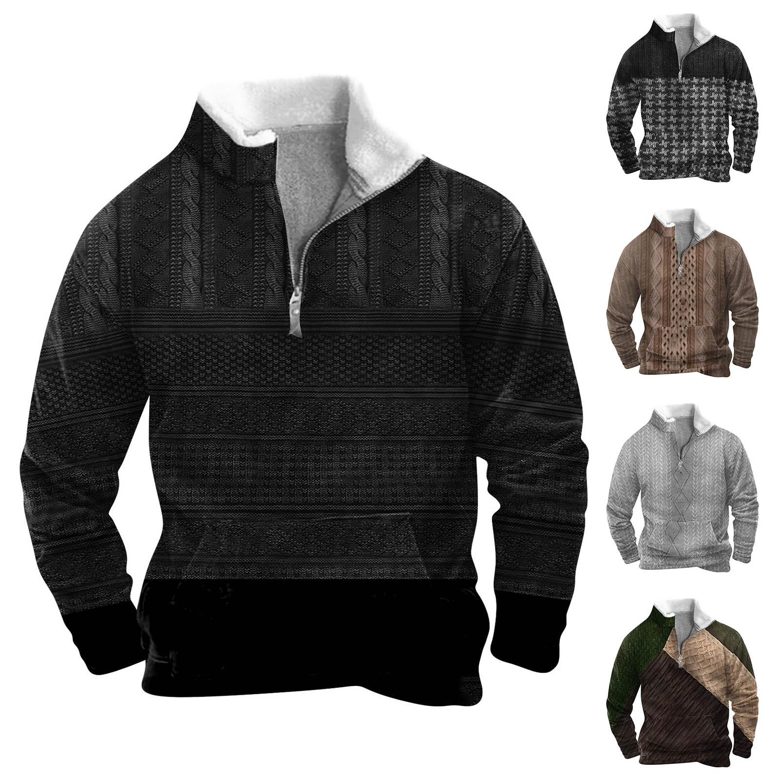 Niubiplus Lente en heren staande kraag sweatshirt is outdoor casual truien tops L zwart