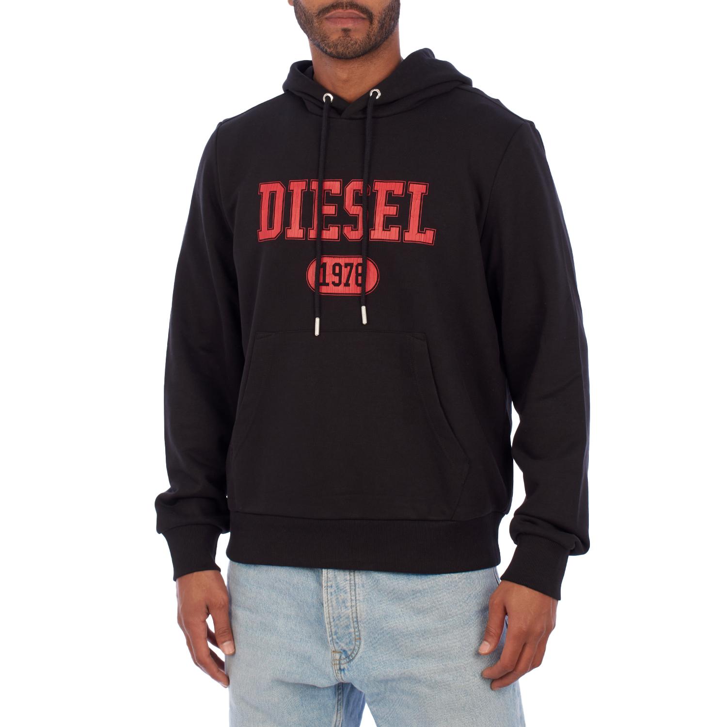 Diesel Heren A03826-60HAYT Logo Print Hoodie L zwart