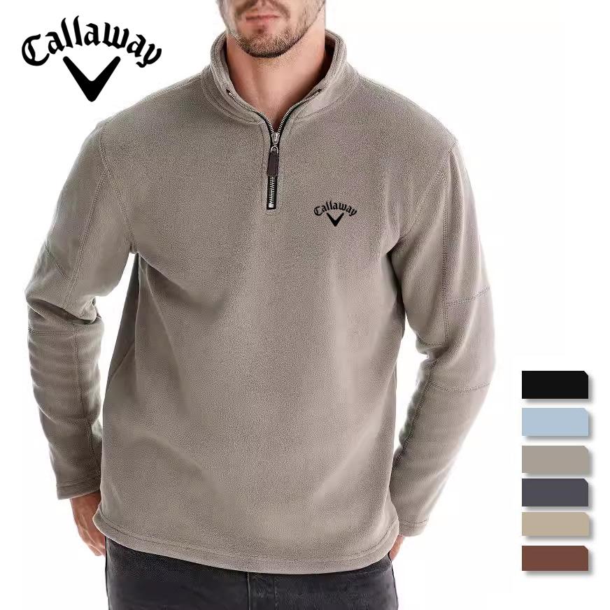 Lixin12 Callaway Geborduurd Heren Herfst en Winter Nieuw Item Opstaande Kraag Half Rits Lange Mouw Sweatshirt Trendy Casual Fleece Top S