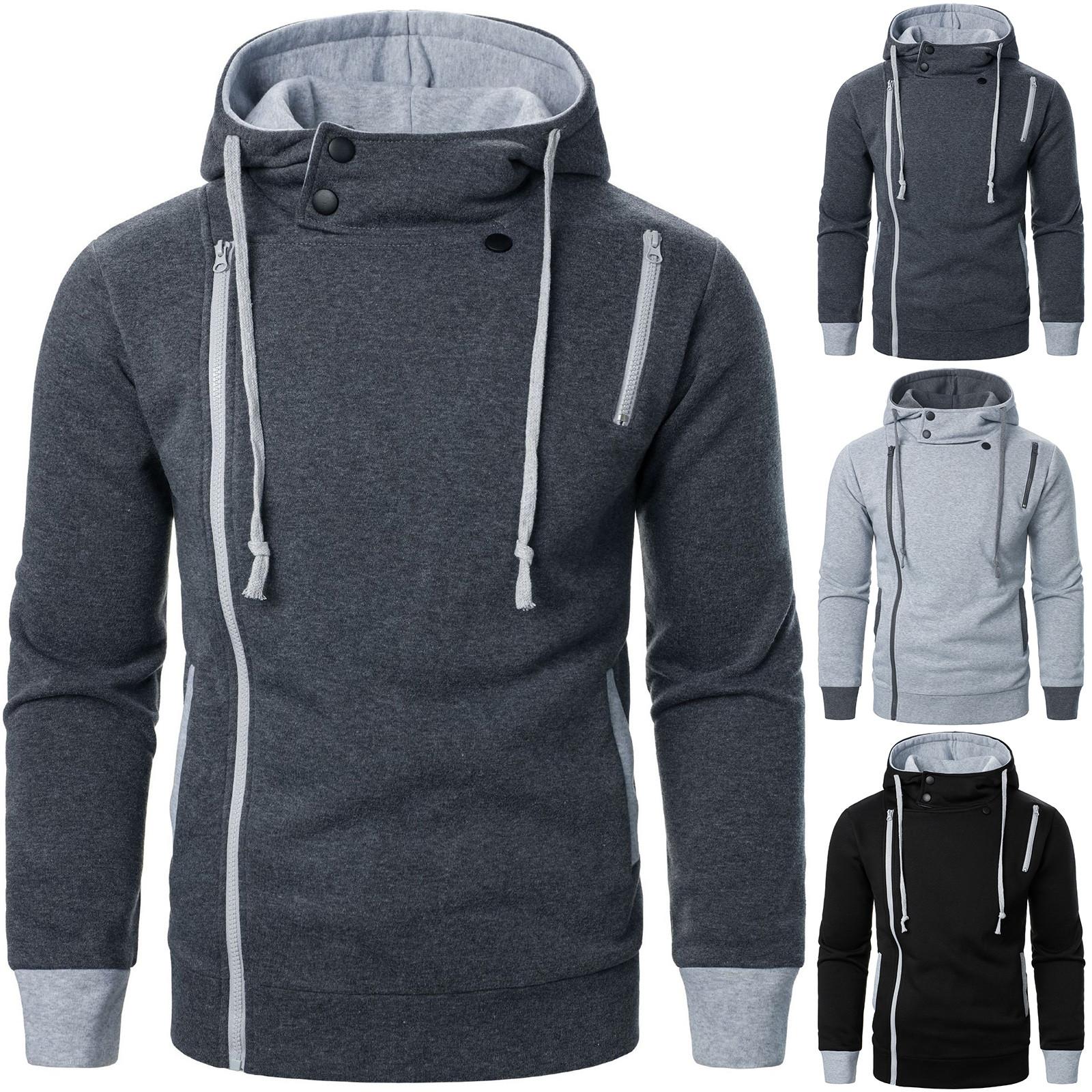 Sinking fish Ritspullover voor heren, sweatshirt met lange mouwen en capuchon, tops, blouse L zwart