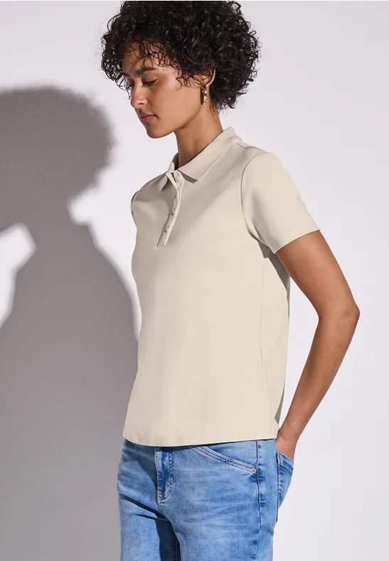 Street One Poloshirt met geribde structuur