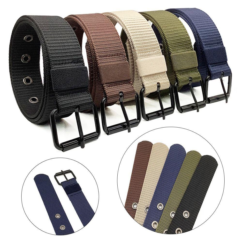 Angiaohan Merkontwerp Pin Gesp Tailleband Weave Tailleband Dames Jurkriem Nylon Canvas Gevlochten Riem groen