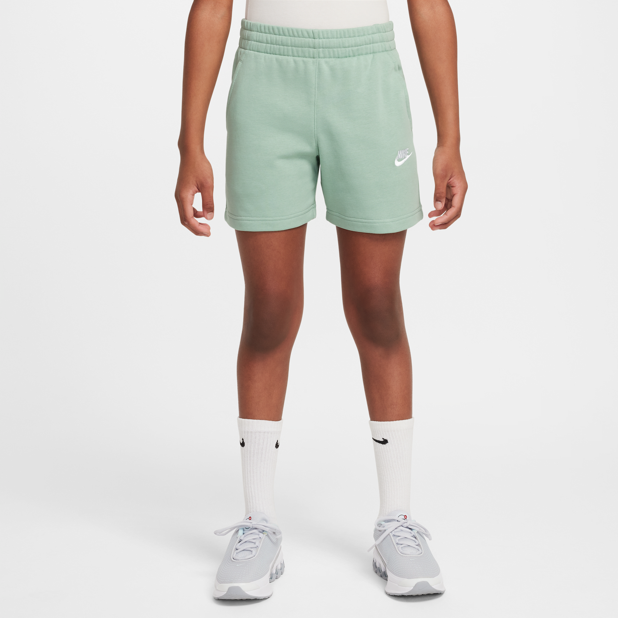 Nike Meisjesshorts van sweatstof (13 cm) Sportswear Club Fleece - Steam, Steam