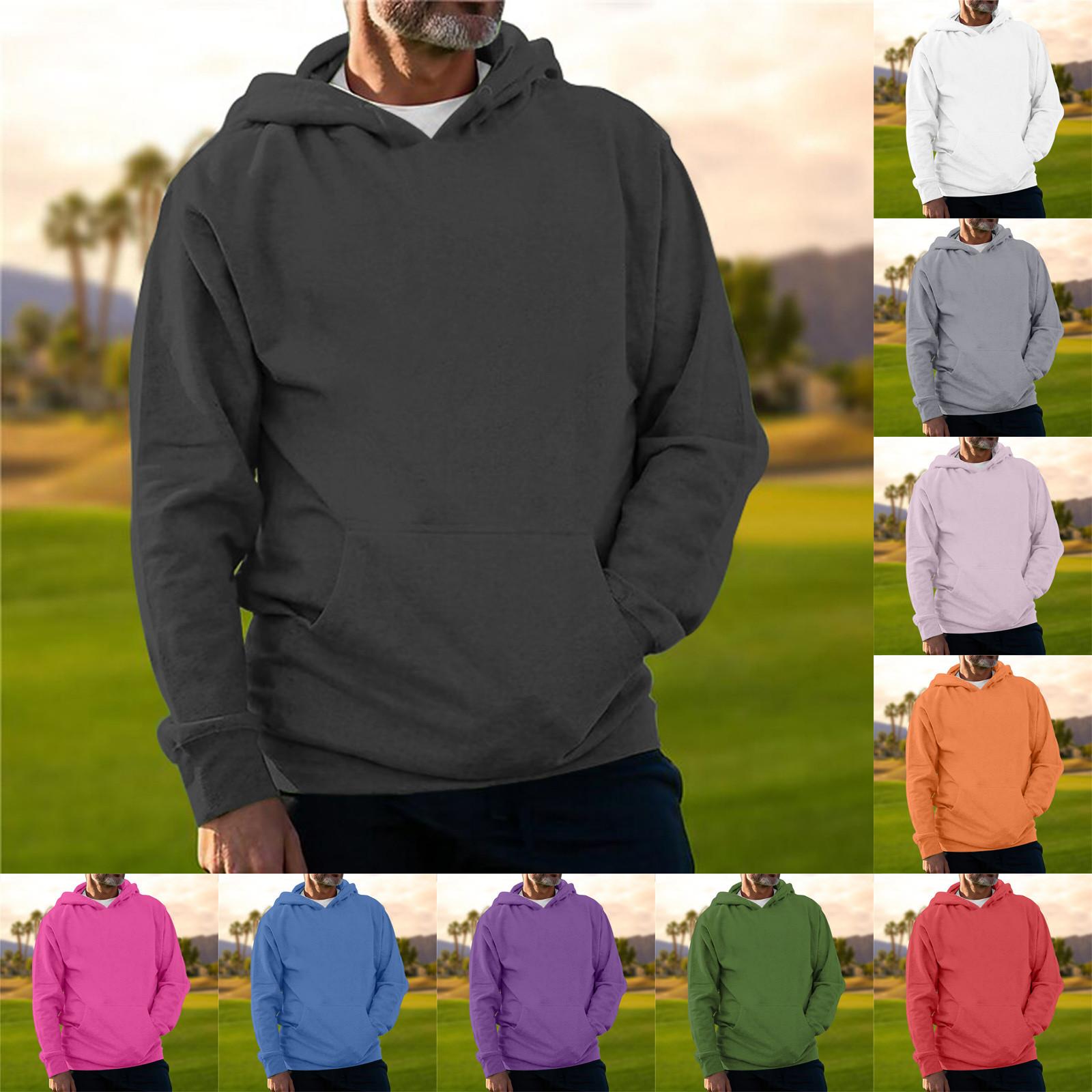 Sinking fish Heren effen kleur pluche warme jas fleece trui casual jas zak trui herfst winterjas L zwart