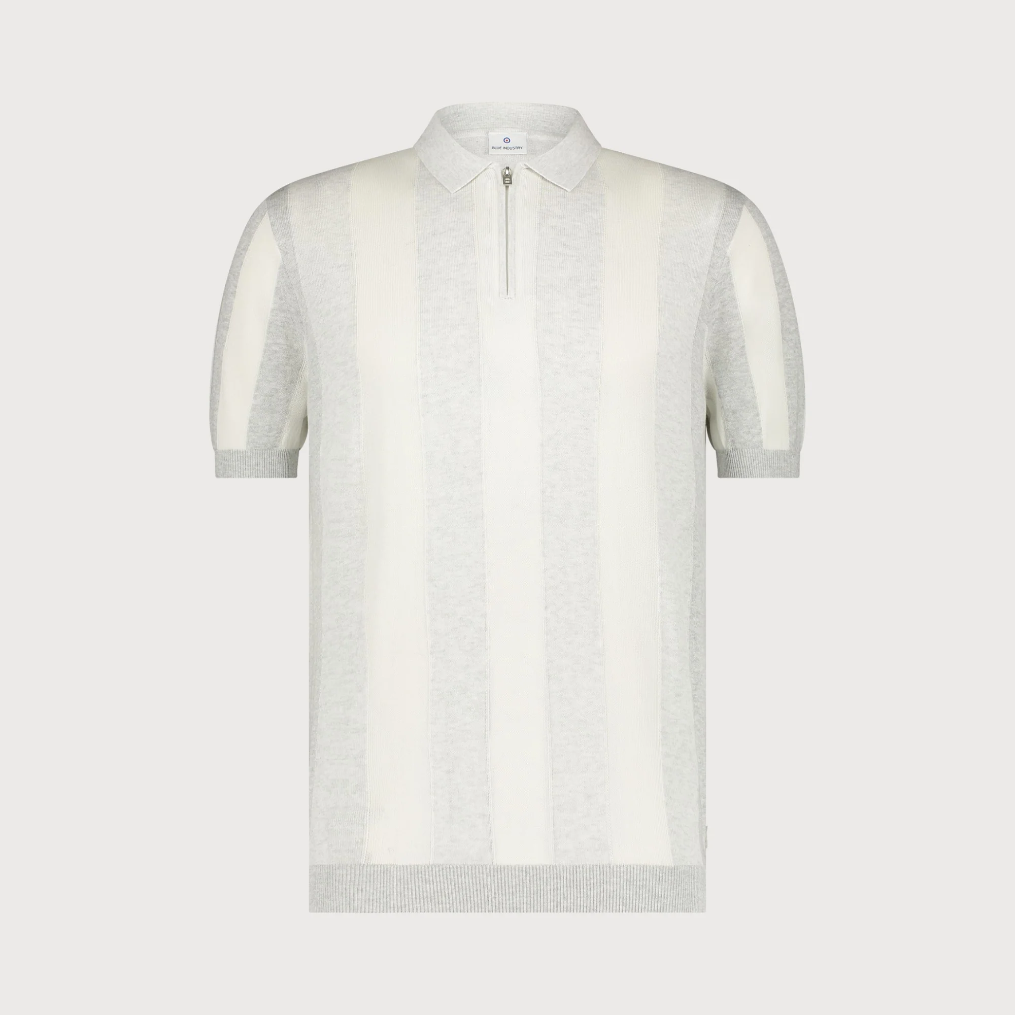 Blue Industry De gestreepte polo met ritssluiting |