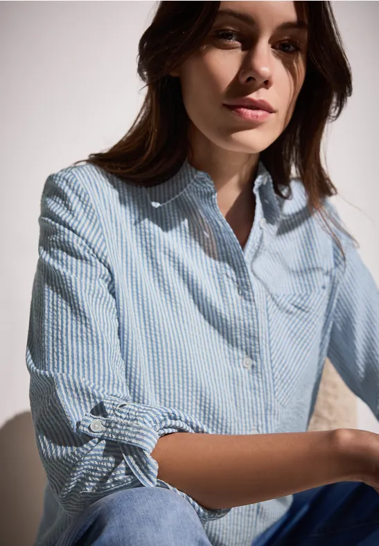 cecil Gestreepte seersucker blouse