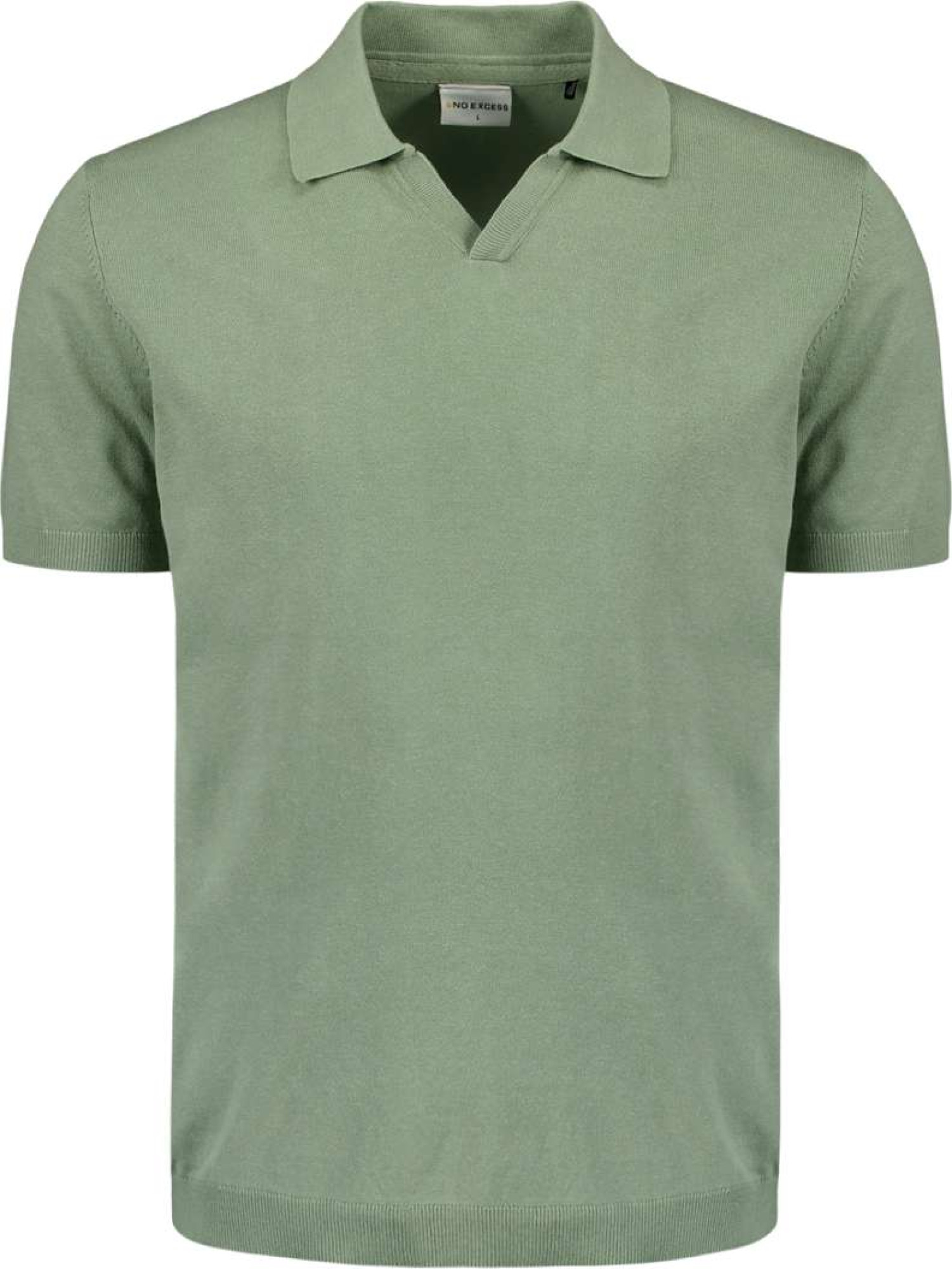 No Excess Pullover short sleeve polo v solid green