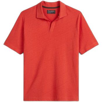 Polo Shirt Korte Mouw Marc O'Polo Polo coton mélangé à du lin col campagnard