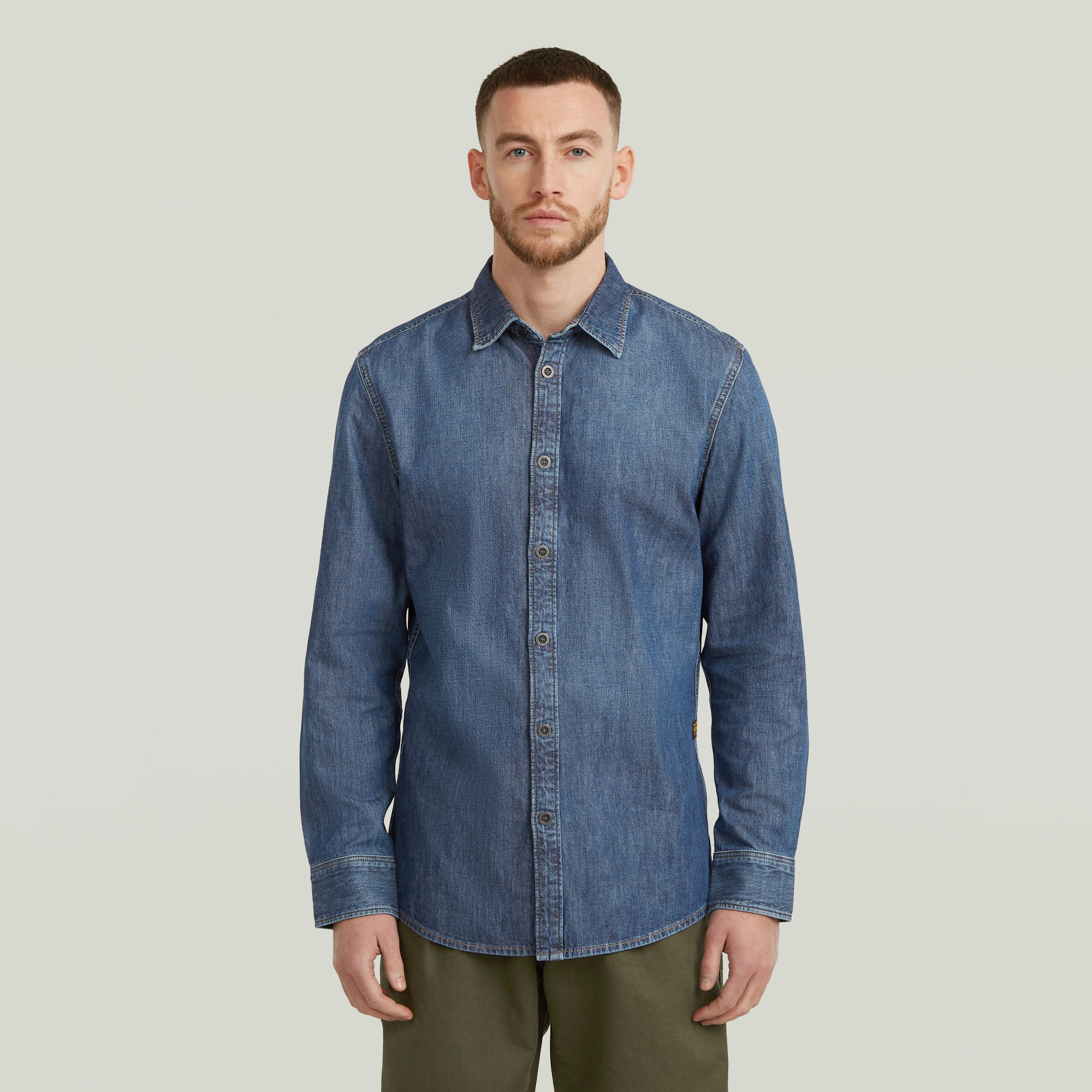 G-Star RAW Clean Slim Shirt - Midden blauw - Heren