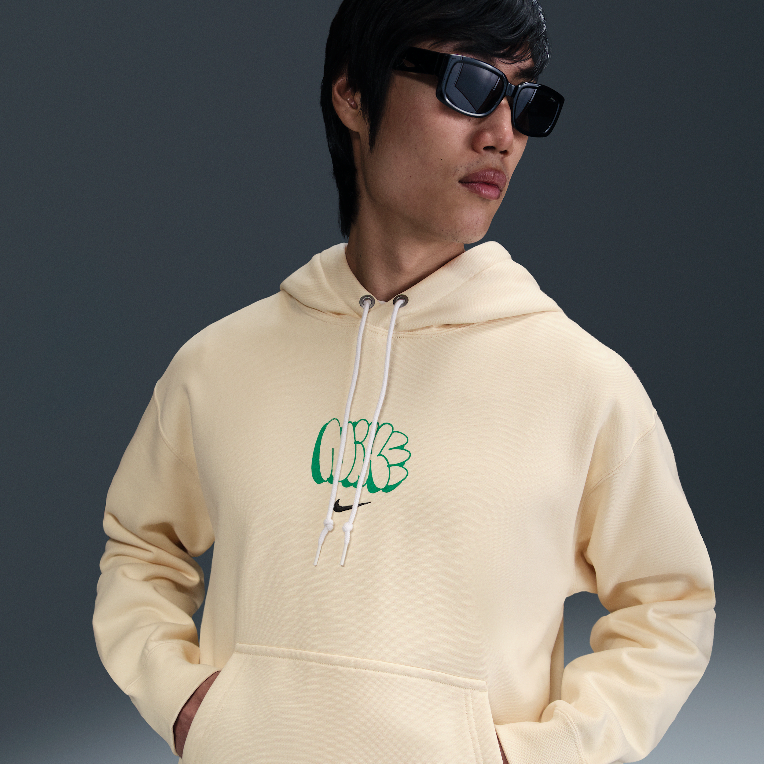 Nike Solo Swoosh Graffiti Hoodie, Ecru Tint