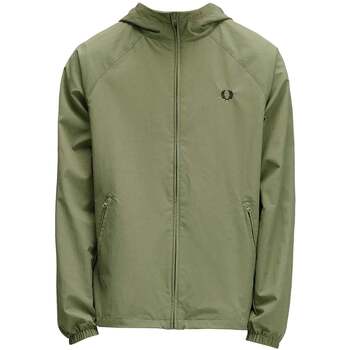 Windjack Fred Perry Taslan Hooded Shell Jacket Olive Mint