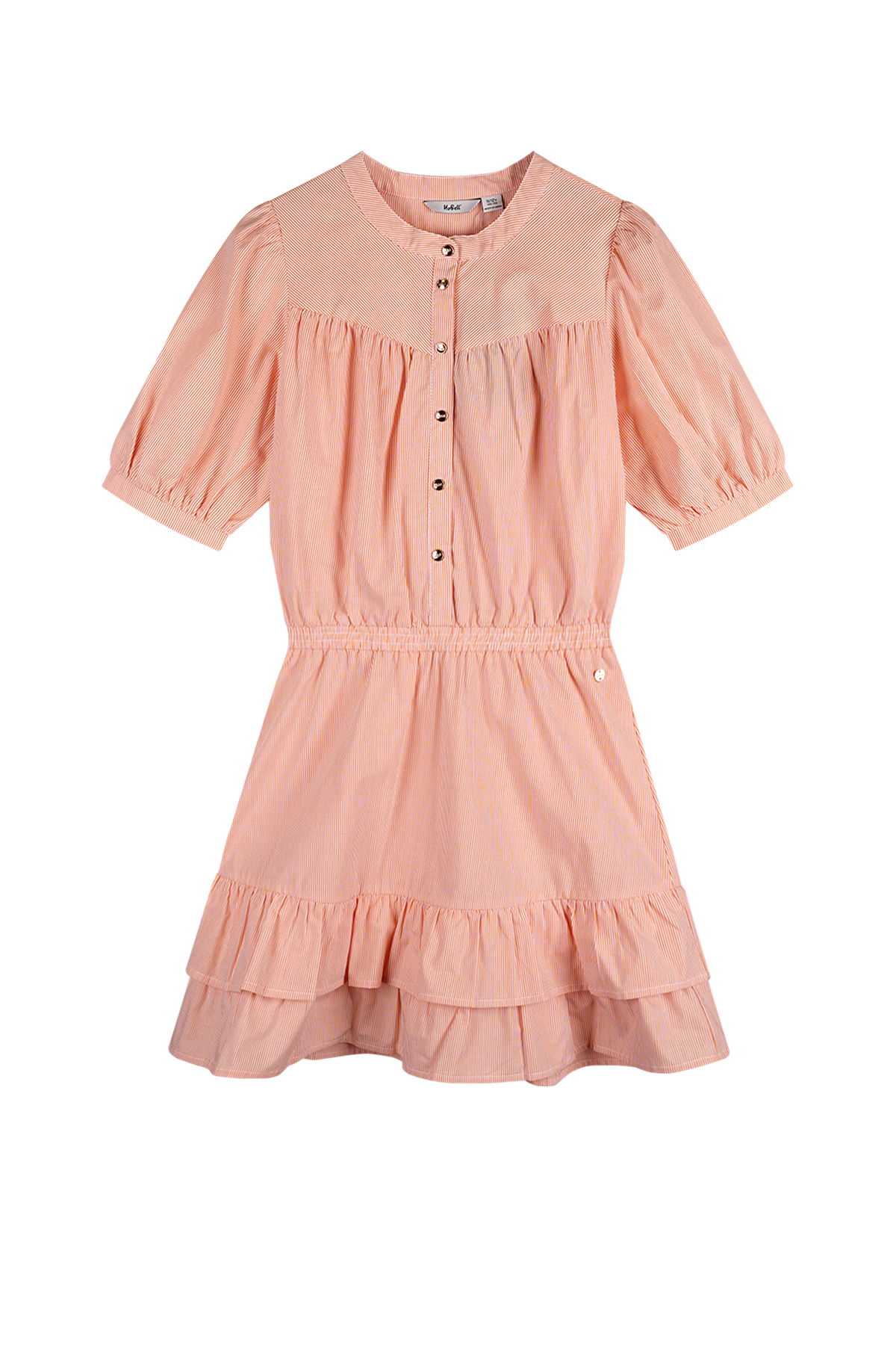 NoBell zomer jurk meisjes - melon - gestreept, poplin - Sage