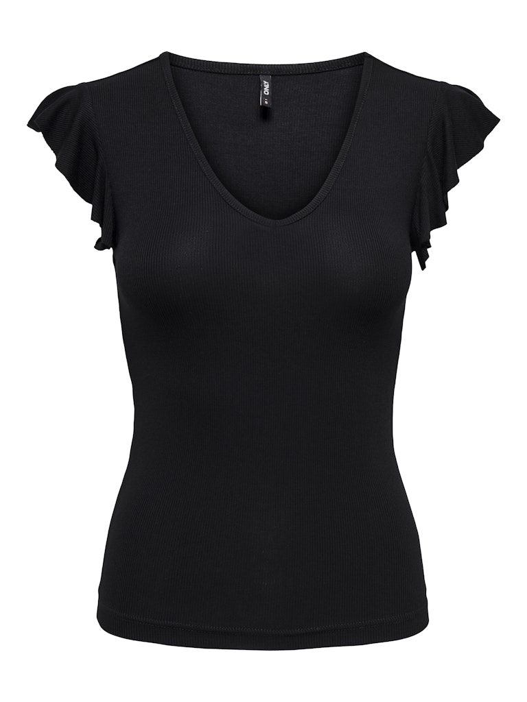 Only Shirt met V-hals ONLBELIA S/L TOP JRS NOOS