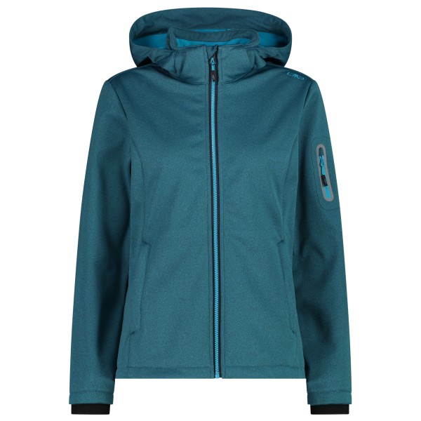 CMP - Women's Jacket Zip Hood Melange Softshell - Softshelljack, blauw