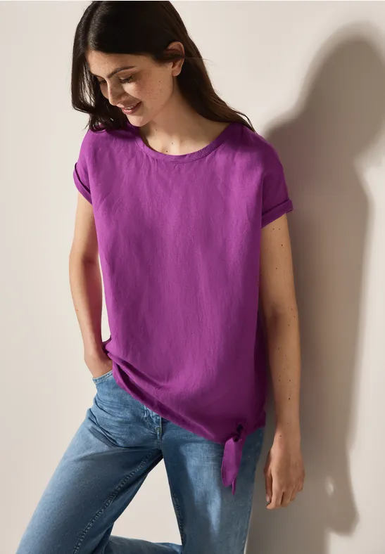 cecil Linnen blouse met knopen