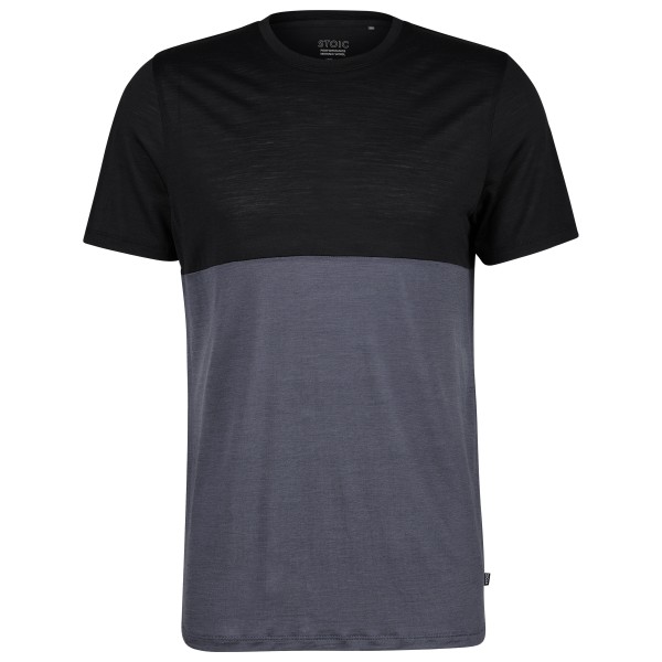 Stoic - MerinoChill MMXX. Göteborg Colorblock Tee - Merinoshirt, zwart/blauw