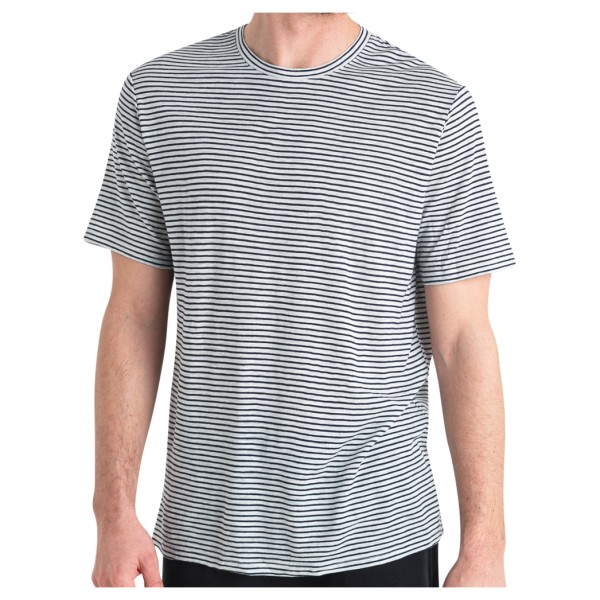 Icebreaker - Merino Linen S/S Tee Stripe - Merinoshirt, grijs