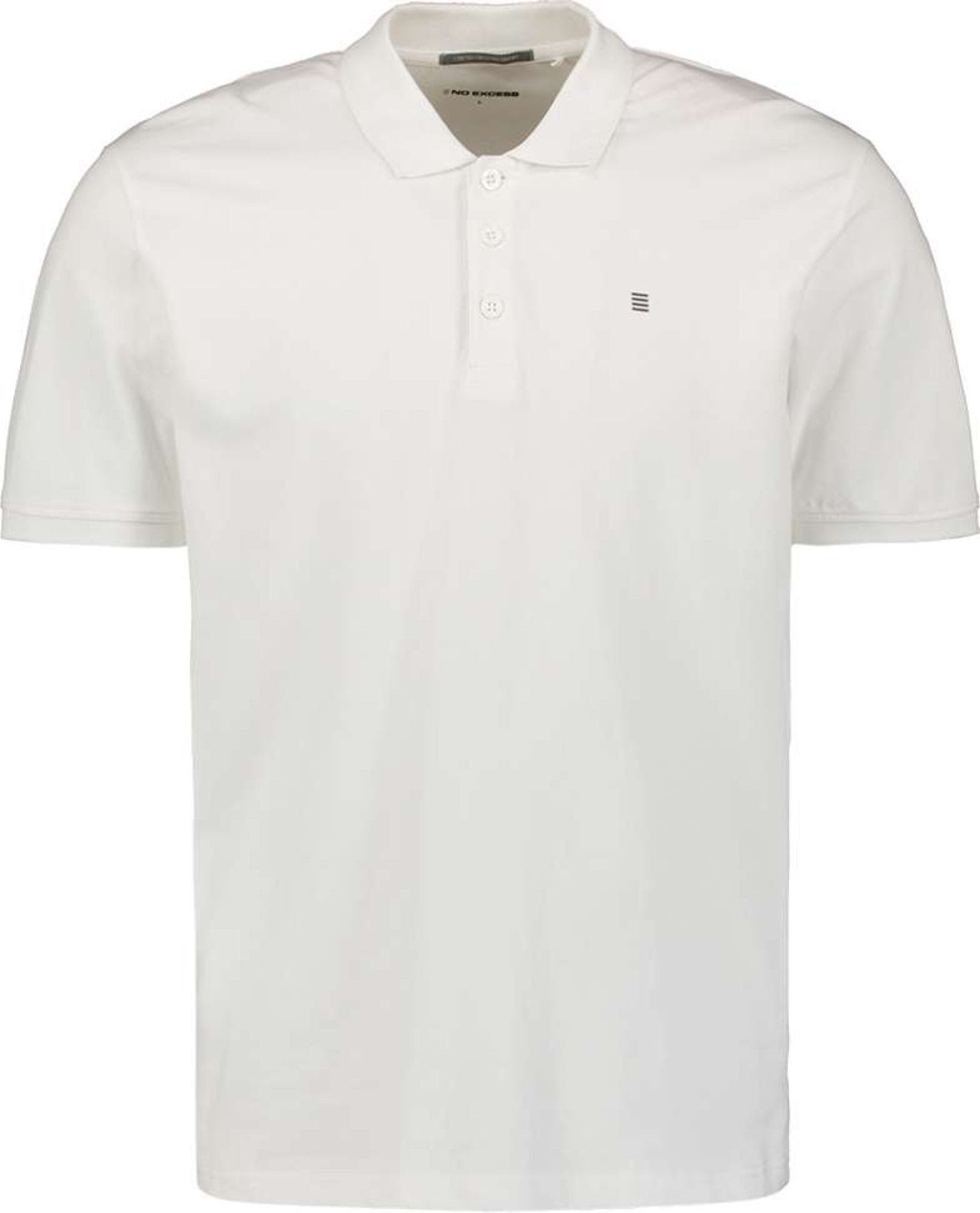No Excess Polo pique solid stretch white
