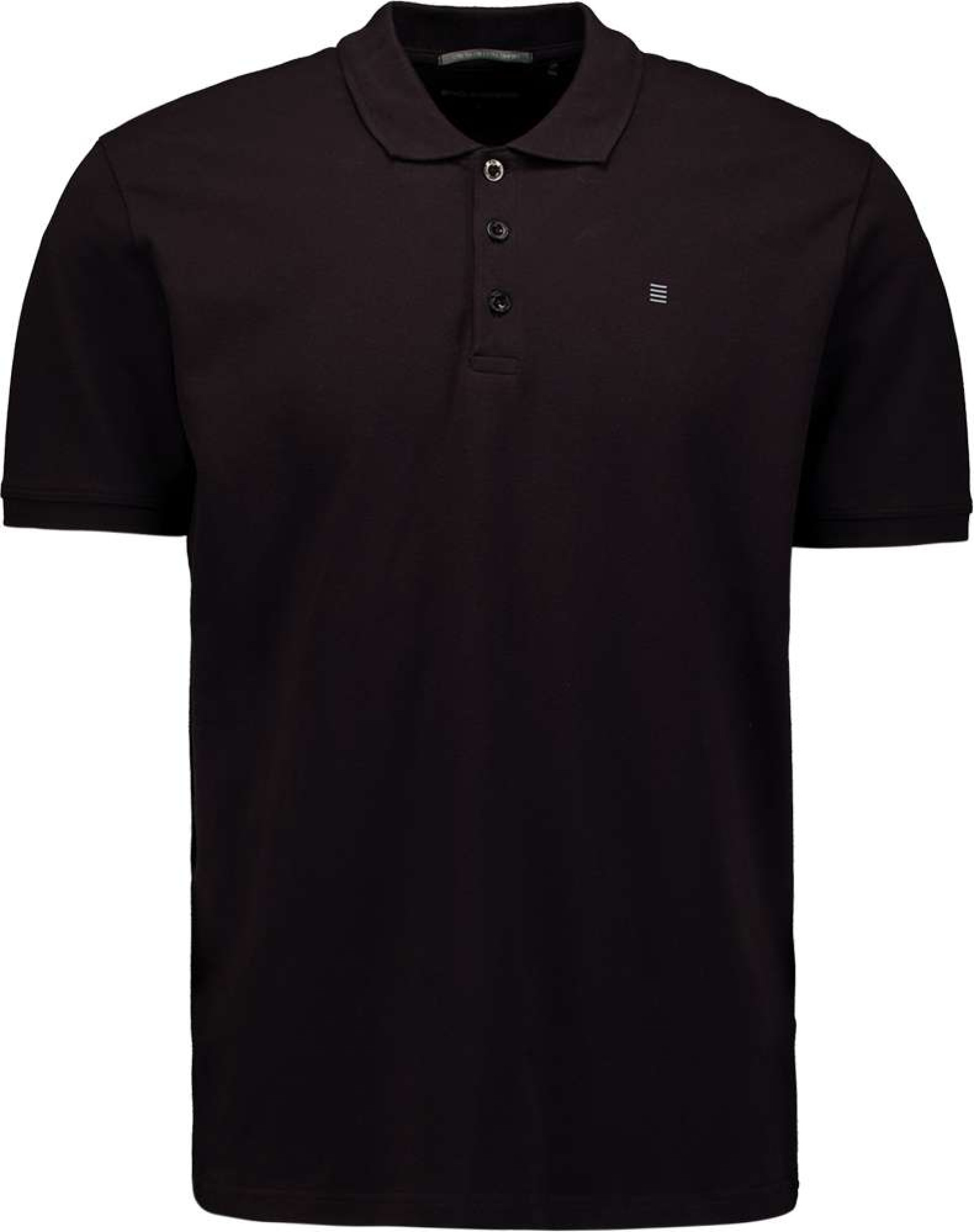 No Excess Polo pique solid stretch black