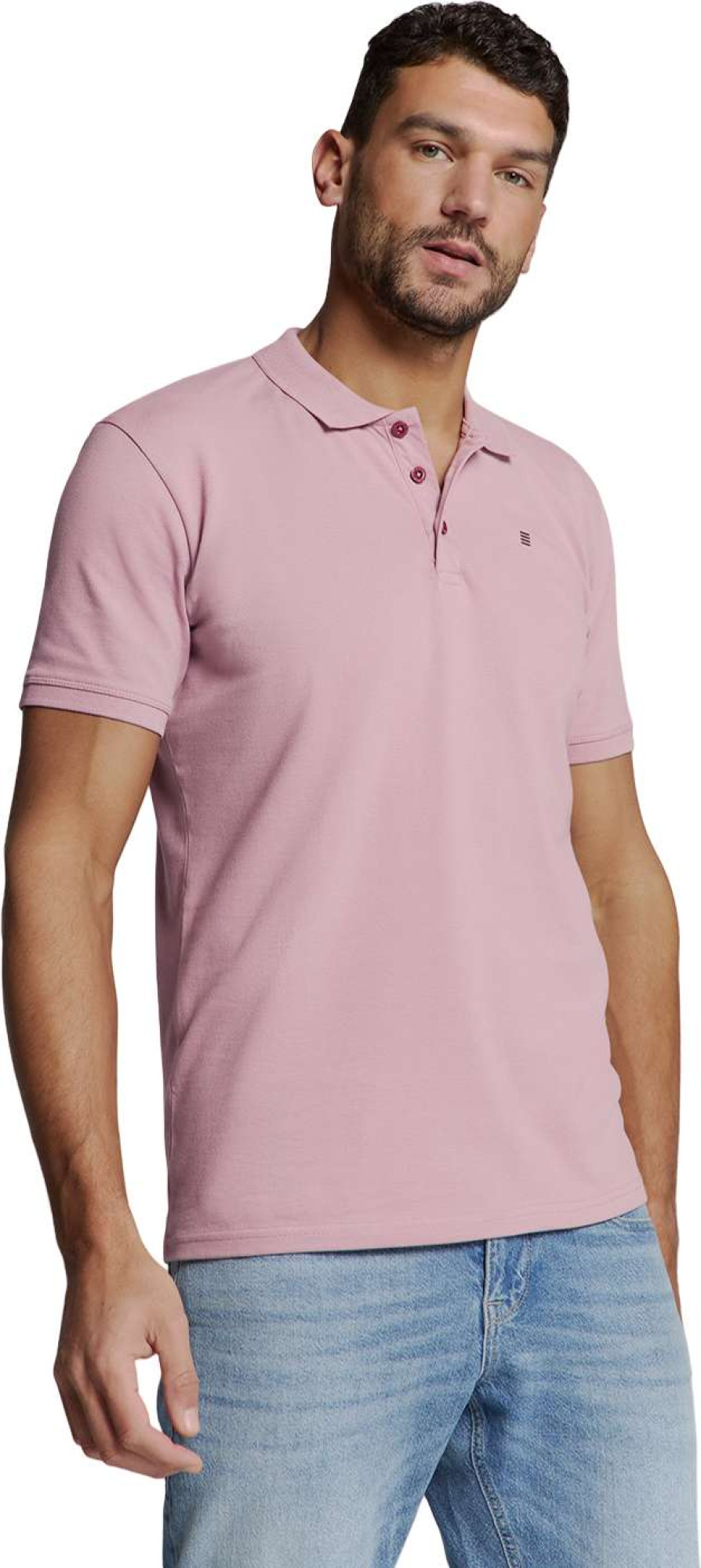 No Excess Polo pique solid stretch mauve