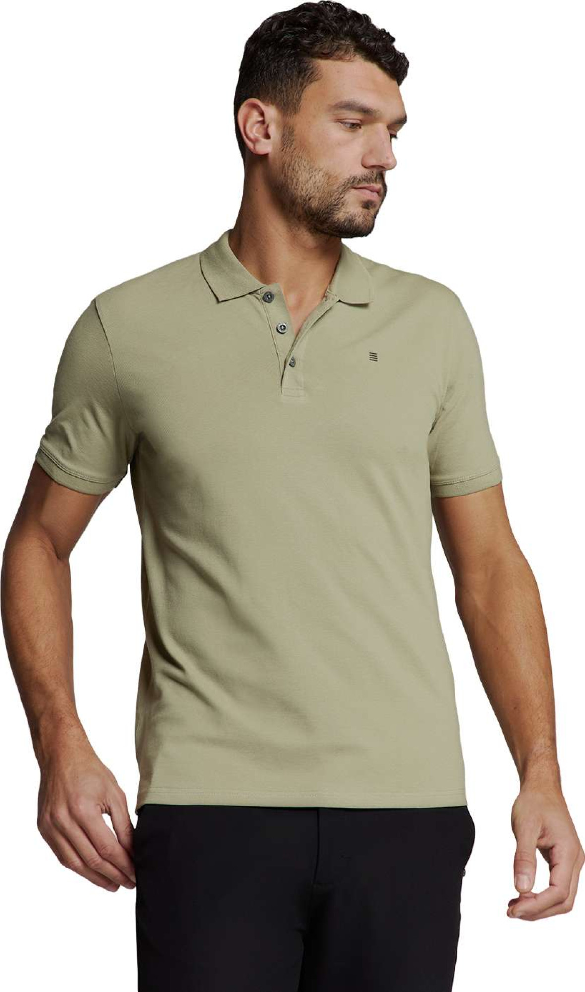 No Excess Polo pique solid stretch light army