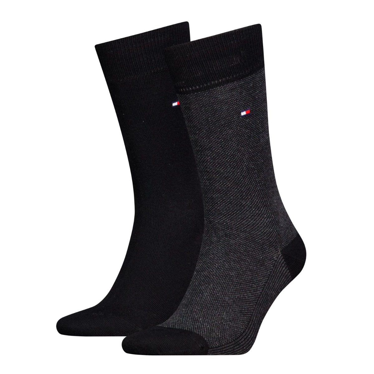 Tommy Hilfiger Sokken Heren Birdseye 2-pack Zwart